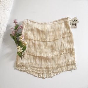 NWT Haute Hippie Fringe Mini Skirt